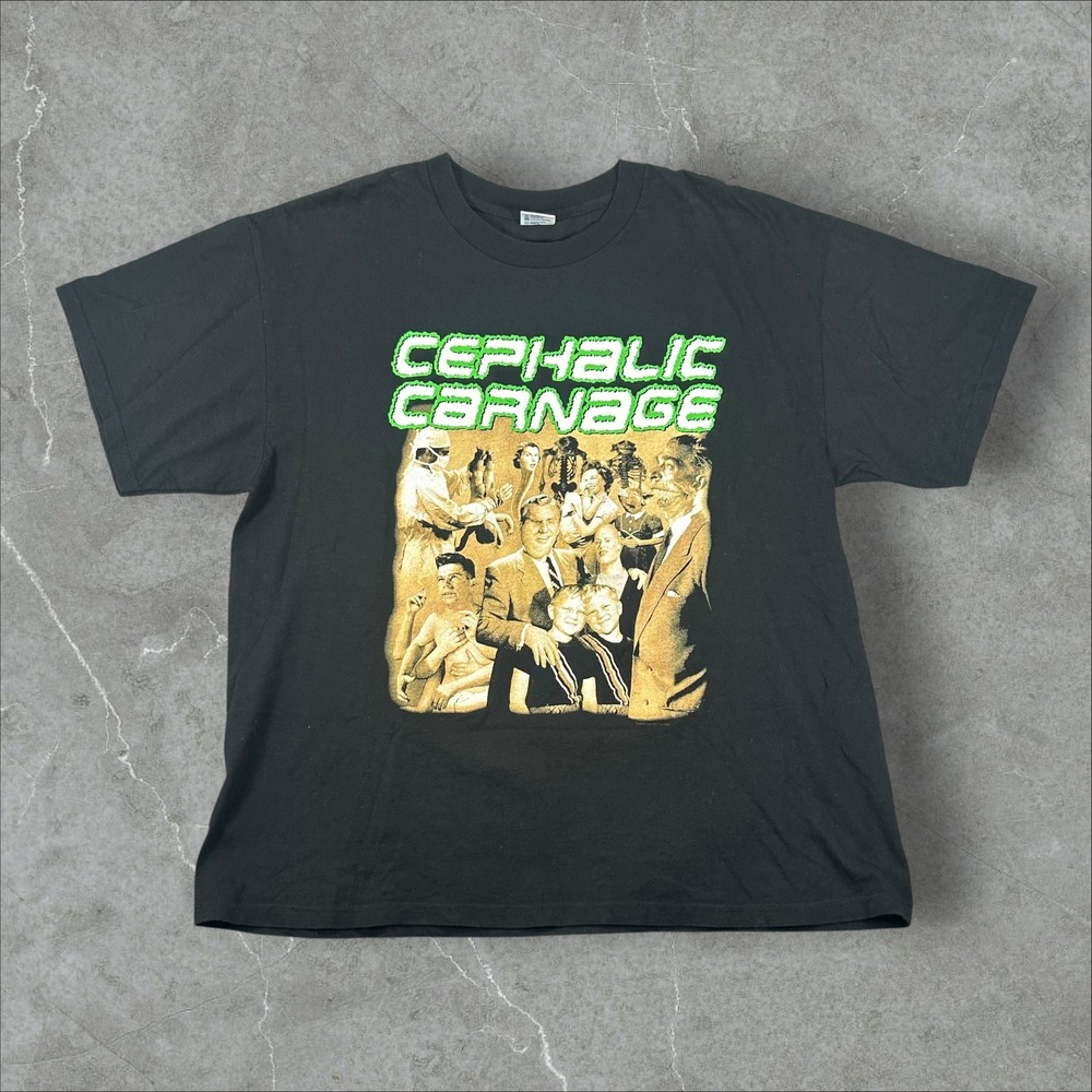 Vintage Cephalic Carnage T-Shirt Mens XL Black 2001 Tour Exploiting Dysfunction